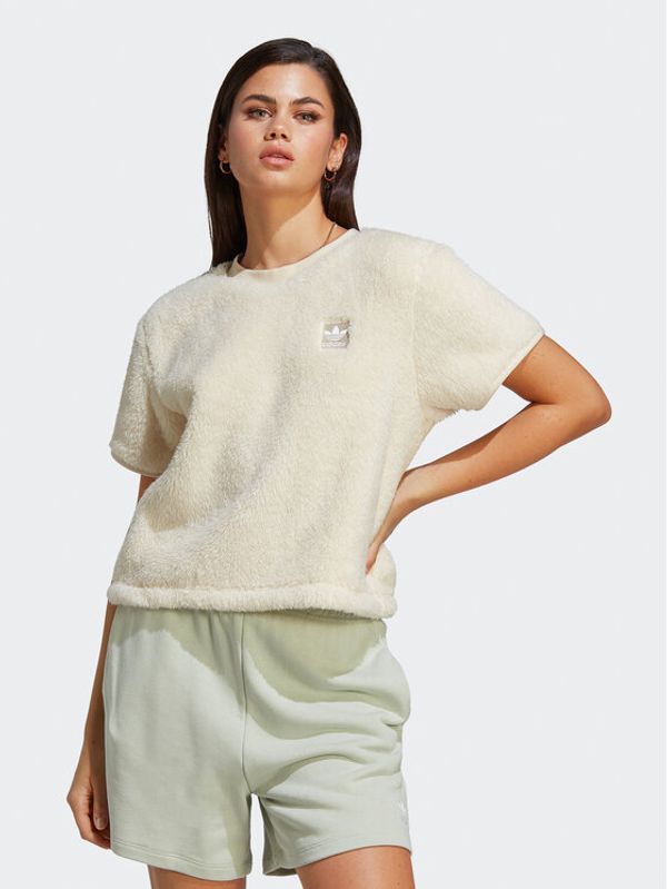 adidas adidas Тишърт Essentials+ Fluffy IC2257 Екрю Loose Fit