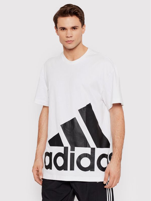 adidas adidas Тишърт Essentials Giant Logo HE1829 Бял Relaxed Fit