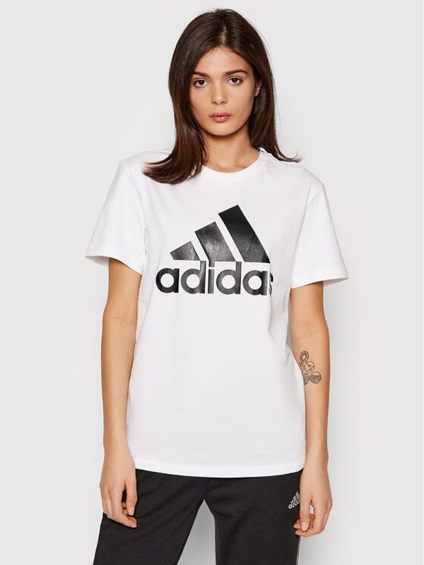 adidas adidas Тишърт Essentials Logo Boyfriend GL0779 Бял Loose Fit