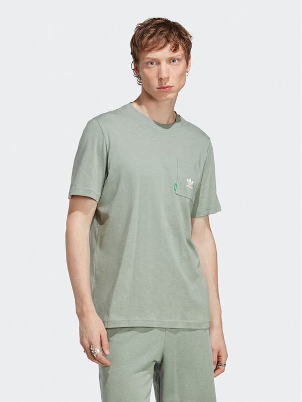 adidas adidas Тишърт Essentials+ Made With Hemp T-Shirt HR2955 Зелен Regular Fit
