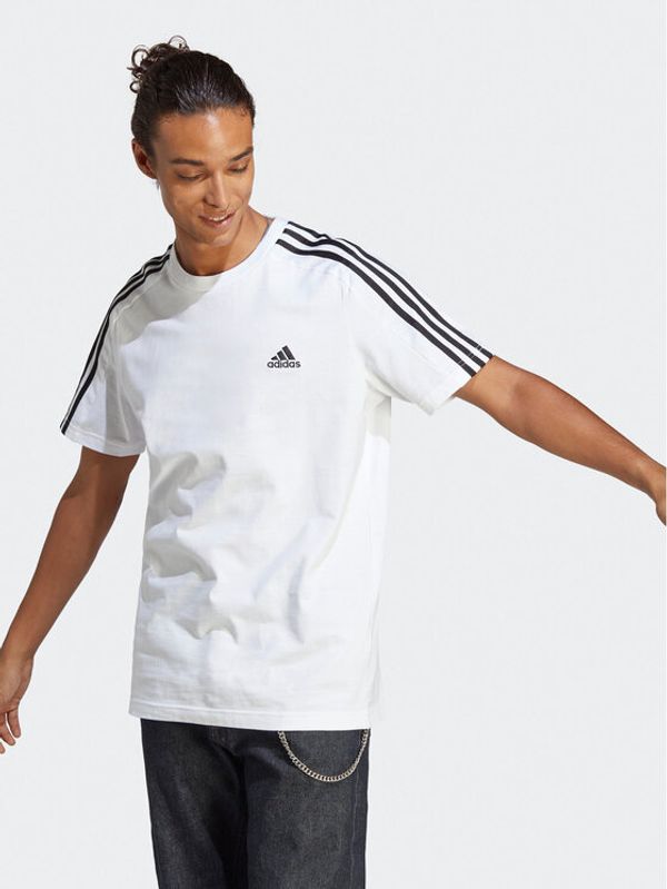 adidas adidas Тишърт Essentials Single Jersey 3-Stripes T-Shirt IC9336 Бял Regular Fit
