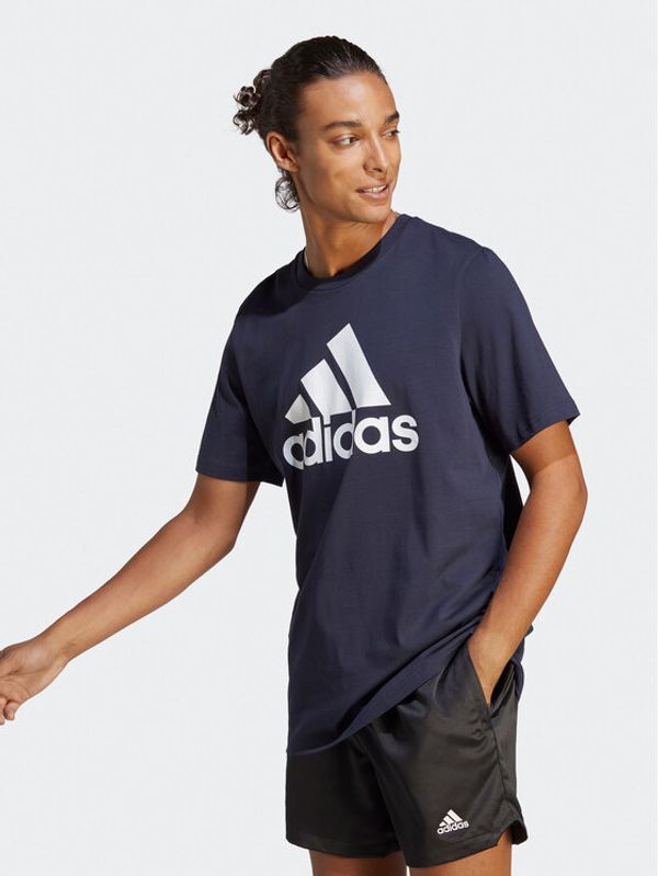 adidas adidas Тишърт Essentials Single Jersey Big Logo T-Shirt IC9348 Син Regular Fit