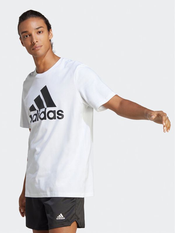 adidas adidas Тишърт Essentials Single Jersey Big Logo T-Shirt IC9349 Бял Regular Fit