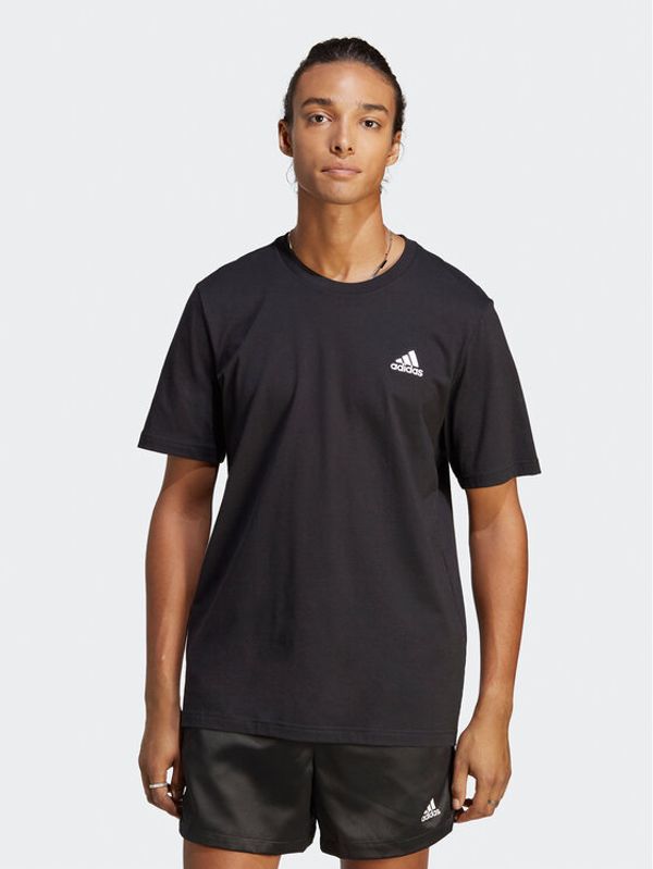 adidas adidas Тишърт Essentials Single Jersey Embroidered Small Logo T-Shirt IC9282 Черен Regular Fit