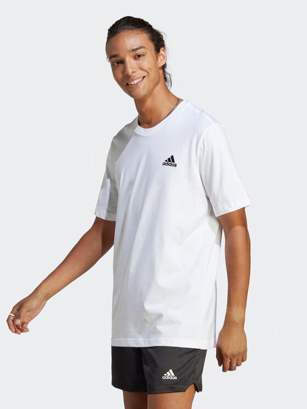 adidas adidas Тишърт Essentials Single Jersey Embroidered Small Logo T-Shirt IC9286 Бял Regular Fit