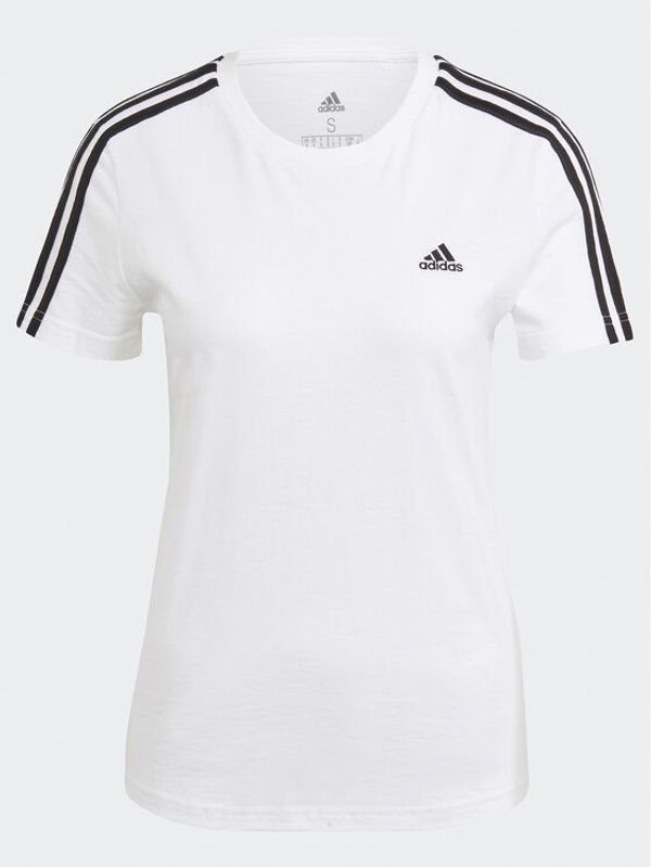 adidas adidas Тишърт Essentials Slim 3-Stripes T-Shirt GL0783 Бял Slim Fit