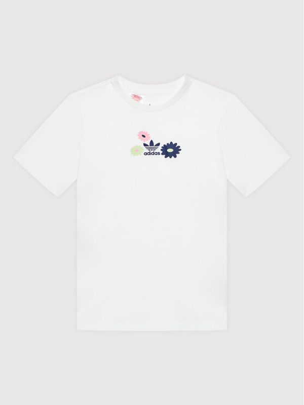 adidas adidas Тишърт Flower Print HF7467 Бял Regular Fit