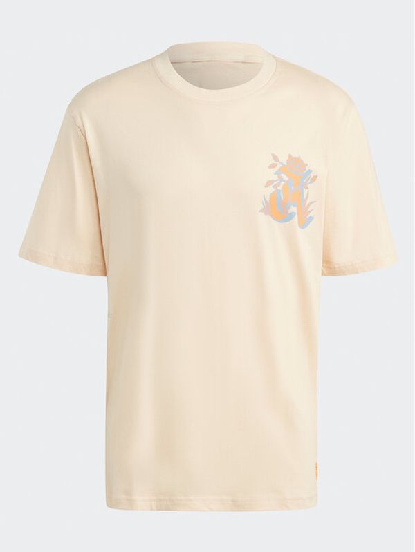 adidas adidas Тишърт Graphic Glide T-Shirt IC5751 Бежов Loose Fit