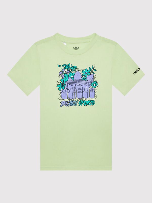 adidas adidas Тишърт Graphic Stoked Beach HF7434 Жълт Regular Fit