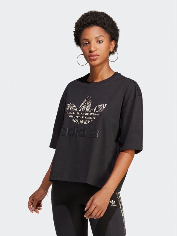 adidas adidas Тишърт Graphic T-Shirt IC6065 Черен Oversize