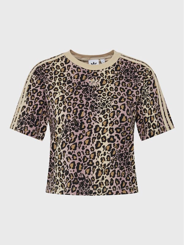 adidas adidas Тишърт HK5185 Кафяв Standard Fit