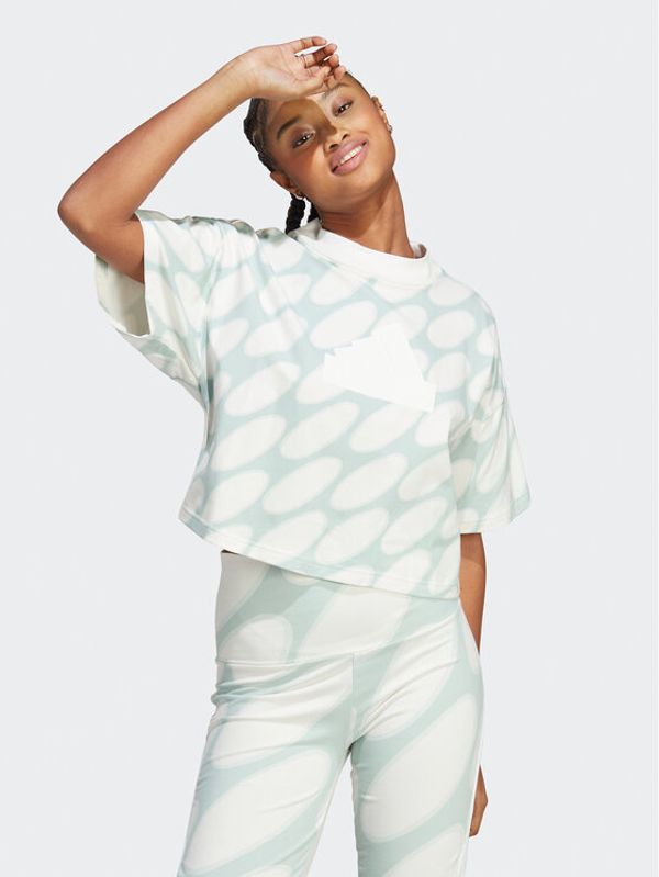 adidas adidas Тишърт Marimekko Future Icons 3-Stripes T-Shirt HR8174 Бял Loose Fit