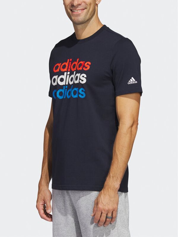 adidas adidas Тишърт Multi Linear Sportswear Graphic T-Shirt (Short Sleeve) HS2524 Син Regular Fit