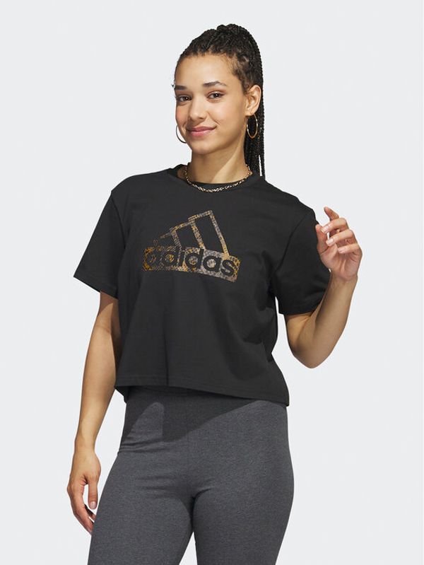 adidas adidas Тишърт Reptile Badge of Sport Graphic T-Shirt HR5317 Черен Regular Fit