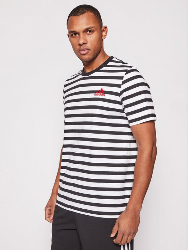 adidas adidas Тишърт Stripy GK9137 Черен Regular Fit