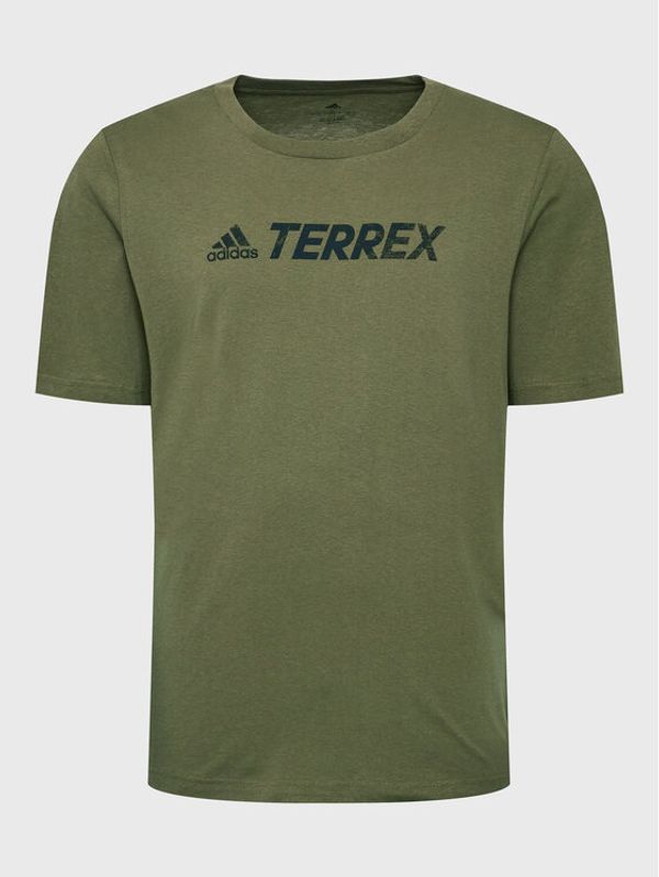adidas adidas Тишърт Terrex Classic Logo HF3283 Зелен Regular Fit