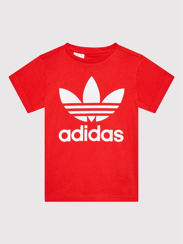 adidas adidas Тишърт Trefoil HC9586 Червен Regular Fit
