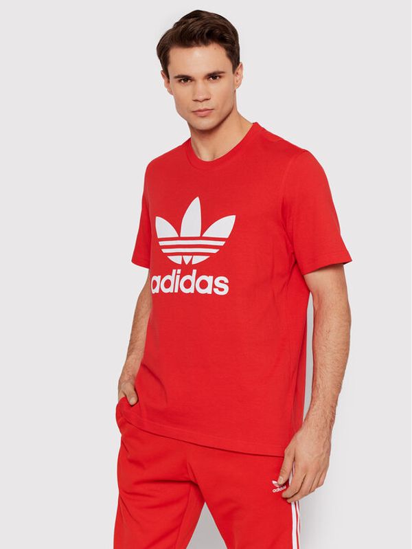 adidas adidas Тишърт Trefoil HE9511 Червен Regular Fit