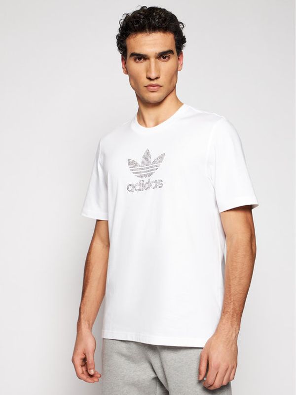 adidas adidas Тишърт Trefoil Rhinestone GN3647 Бял Standard Fit
