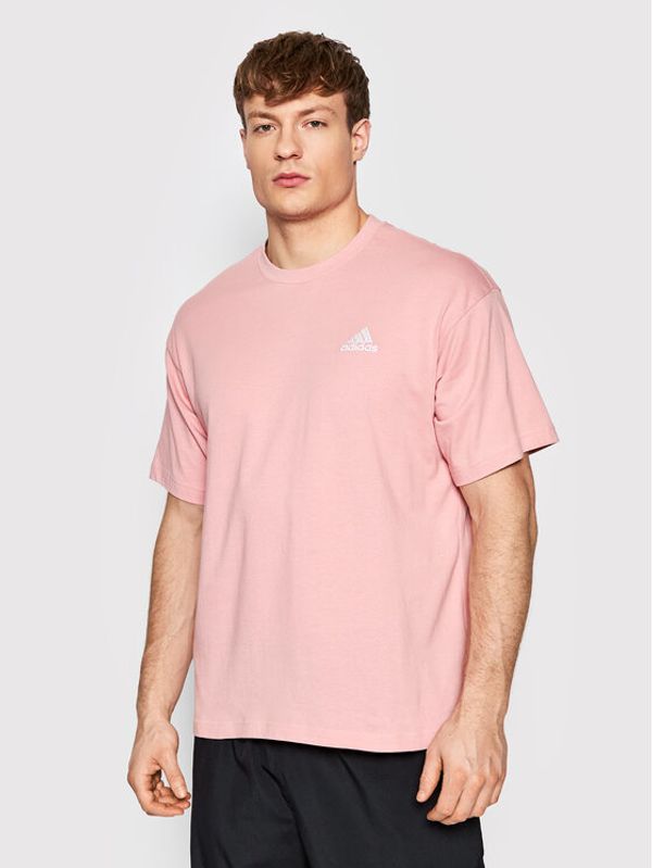 adidas adidas Тишърт Unisex Essentials Small Logo HE4389 Розов Loose Fit