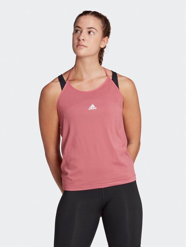 adidas adidas топ adidas AEROKNIT Seamless Loose Tank Top HR7755 Розов Regular Fit