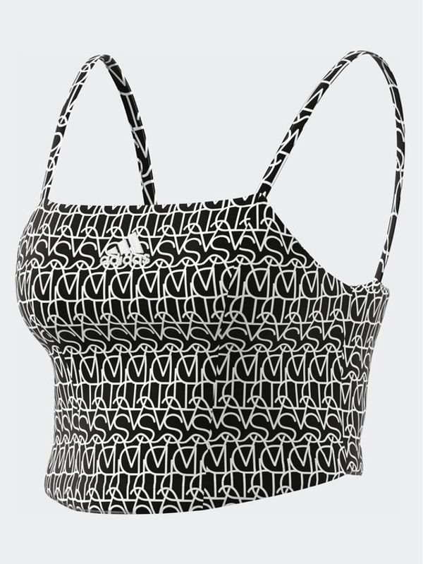 adidas adidas топ Allover adidas Graphic Corset-Inspired Tank Top IC1538 Черен
