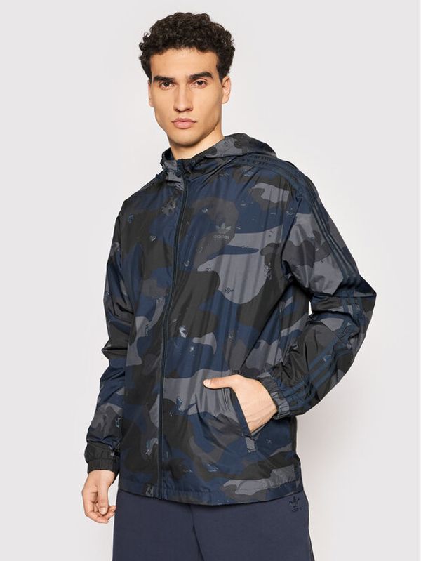 adidas adidas Ветровка Camo Graphic H13460 Тъмносин Regular Fit