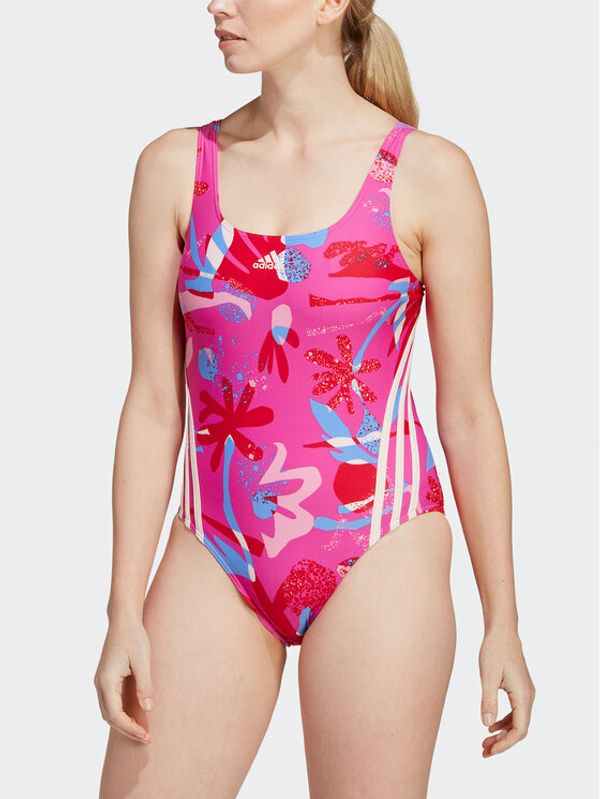 adidas Performance adidas Бански костюм Floral 3-Stripes Swimsuit IB5995 Розов Regular Fit