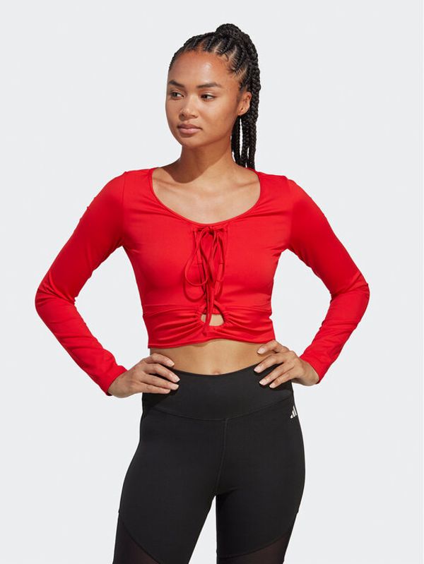 adidas Performance adidas Блуза Training Dance Long-Sleeve Top HS2328 Червен Slim Fit
