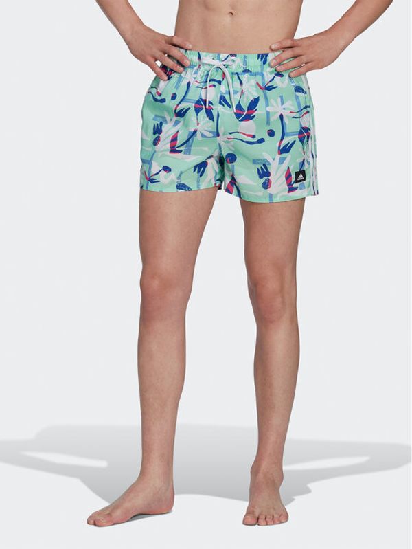 adidas Performance adidas Плувни шорти Seasonal Floral CLX Very Short Length Swim Shorts HT2120 Зелен Regular Fit