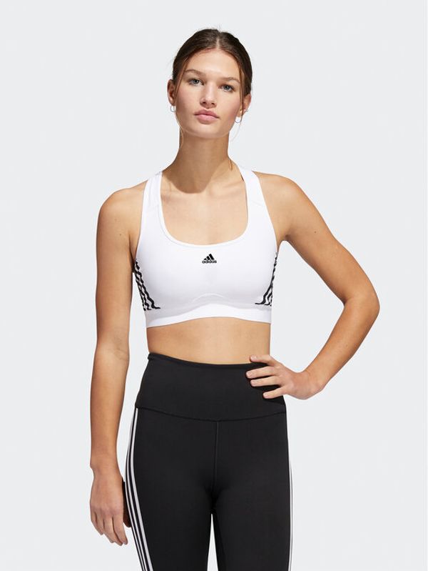 adidas Performance adidas Спортен сутиен adidas Powerreact Training Medium-Support 3-Stripes Bra HC7897 Бял
