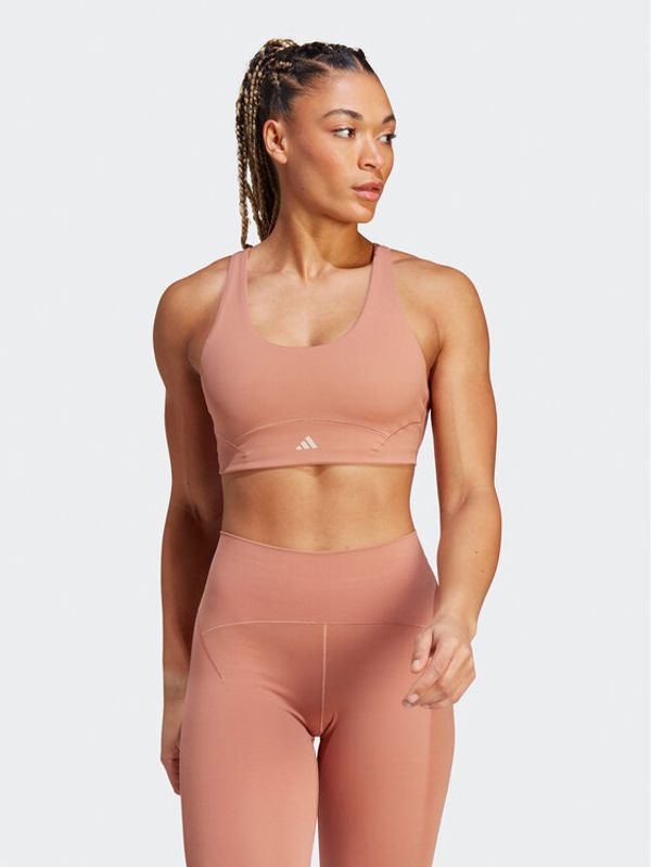 adidas Performance adidas Спортен сутиен CoreFlow Luxe Studio Medium-Support Bra HR3035 Кафяв