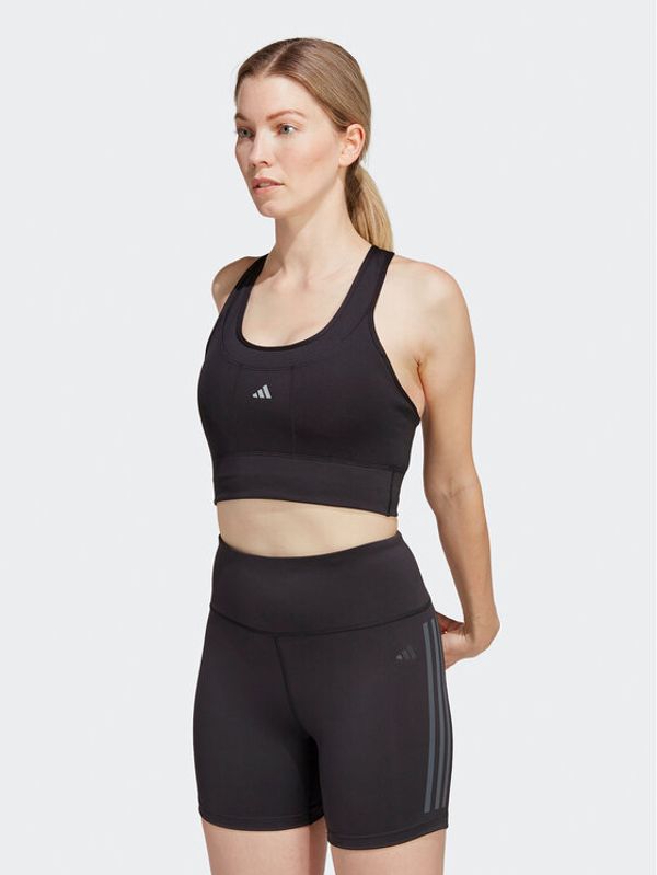 adidas Performance adidas Спортен сутиен Medium-Support Running Pocket Bra IC8003 Черен