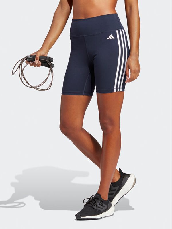 adidas Performance adidas Спортни шорти Training Essentials 3-Stripes High Waist Thighs Тъмносин Regular Fit