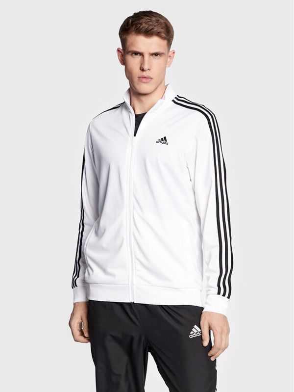 adidas Performance adidas Суитшърт Essentials Warm-Up 3-Stripes H46102 Бял Regular Fit