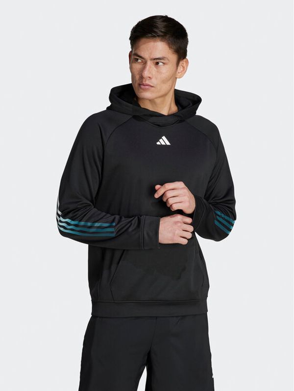 adidas Performance adidas Суитшърт Train Icons 3-Stripes Training IJ8116 Черен Regular Fit