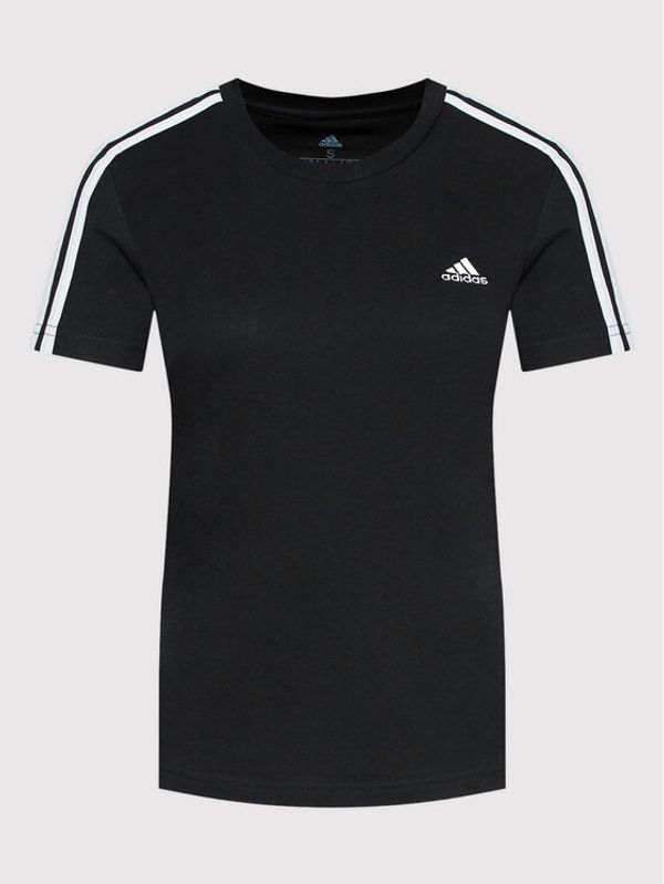 adidas Performance adidas Тишърт Loungewear Essentials 3-Stripes GL0784 Черен Slim Fit
