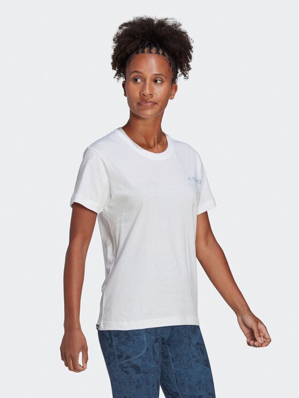 adidas Performance adidas Тишърт Terrex Mountain Fun Graphic T-Shirt HT7199 Бял Regular Fit