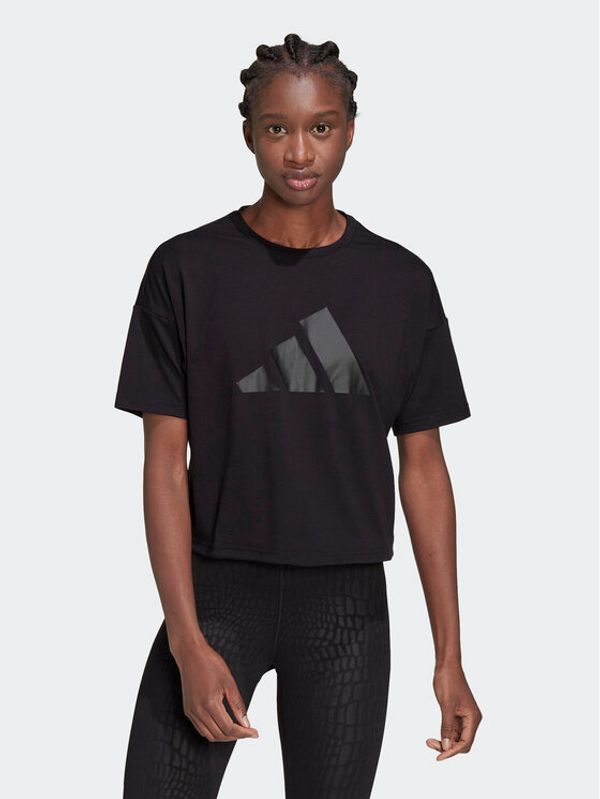 adidas Performance adidas Тишърт Train Icons 3 Bar Logo T-Shirt HD8973 Черен Regular Fit