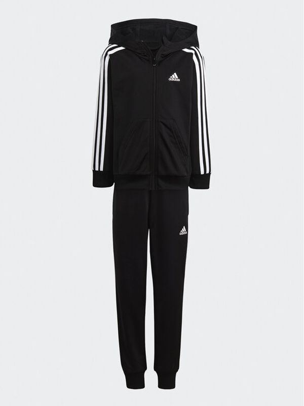 adidas Sportswear adidas Анцуг Essentials 3-Stripes Shiny Tracksuit HR5906 Черен Slim Fit