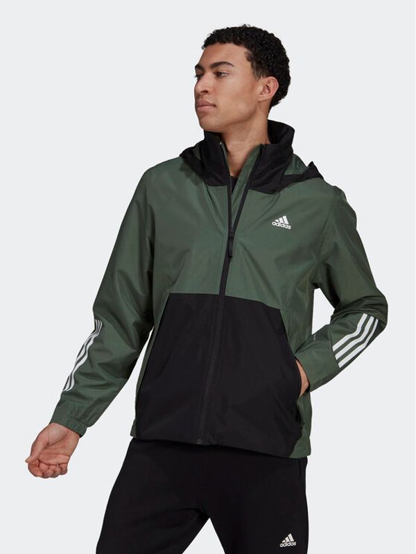 adidas Sportswear adidas Преходно яке BSC 3-Stripes RAIN.RDY Jacket HG8772 Зелен Regular Fit