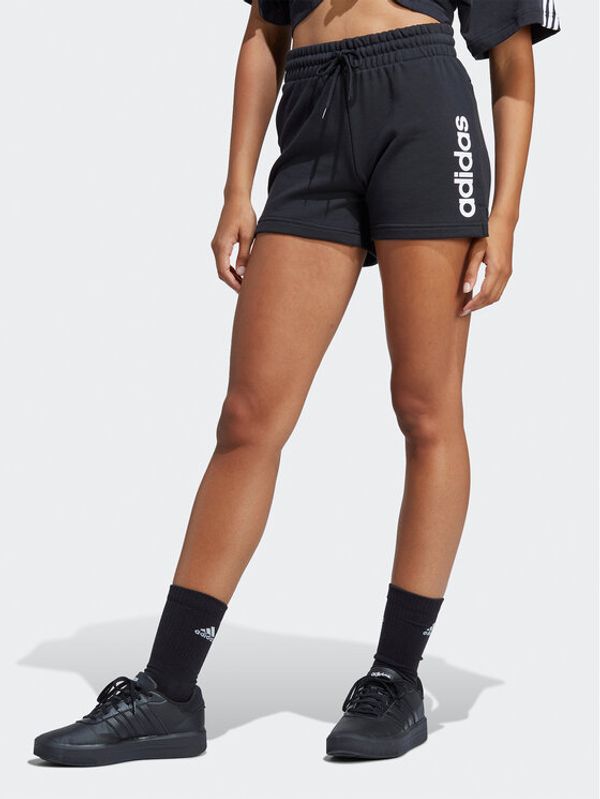 adidas Sportswear adidas Спортни шорти Essentials Linear French Terry Shorts IC4442 Черен Slim Fit