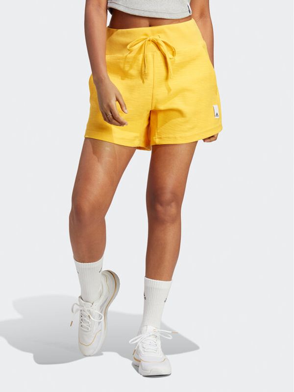 adidas Sportswear adidas Спортни шорти Lounge Terry Loop Shorts HZ1603 Жълт Loose Fit
