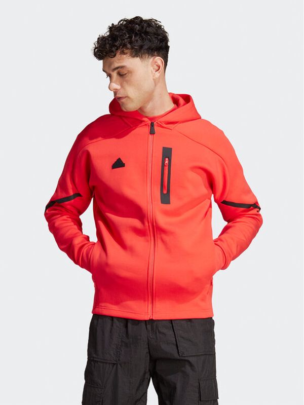 adidas Sportswear adidas Суитшърт Designed for Gameday Full-Zip Hoodie IC8050 Червен Slim Fit