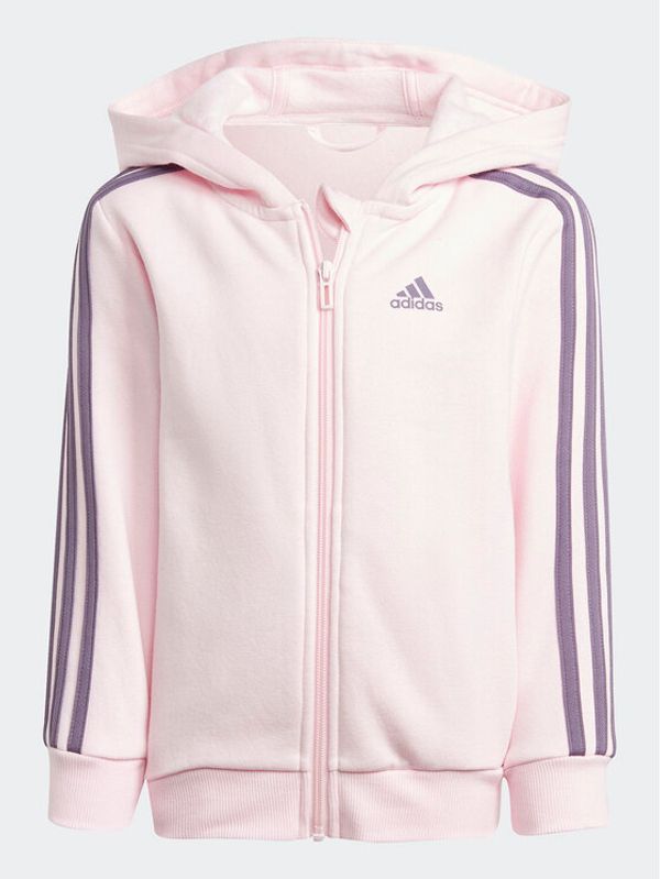 adidas Sportswear adidas Суитшърт Essentials 3-Stripes Zip IJ6353 Розов Regular Fit