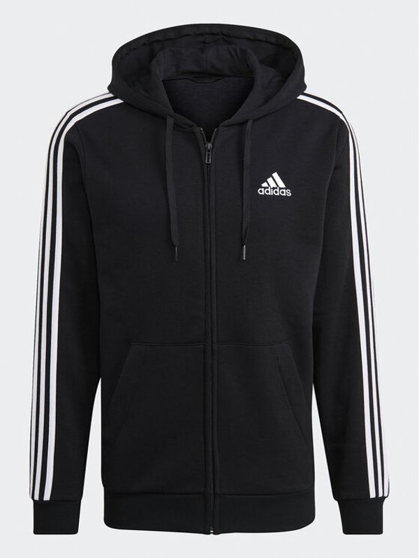 adidas Sportswear adidas Суитшърт Essentials Fleece 3-Stripes Full-Zip Hoodie GK9051 Черен Regular Fit