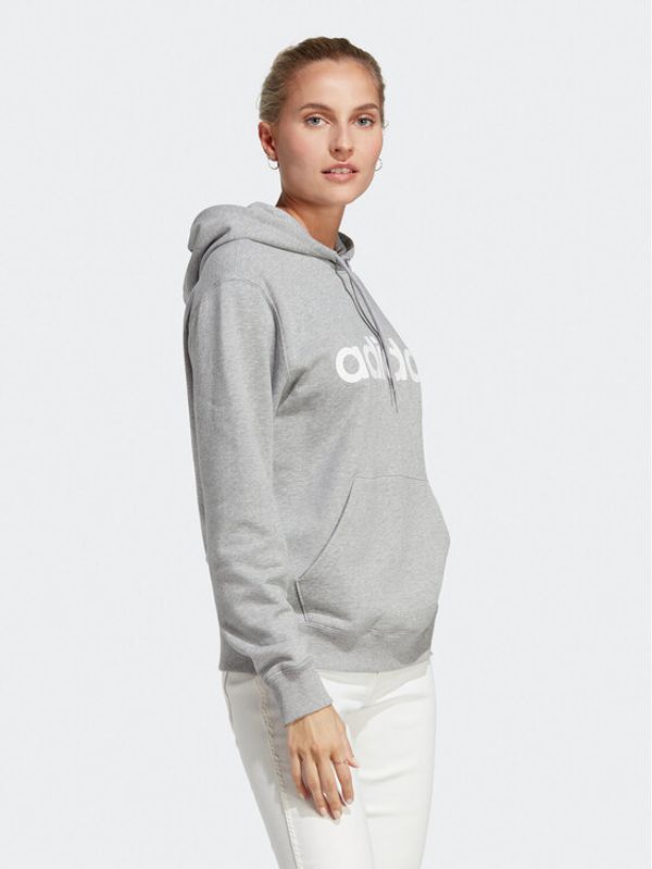 adidas Sportswear adidas Суитшърт Essentials Linear Hoodie IC6884 Сив Regular Fit