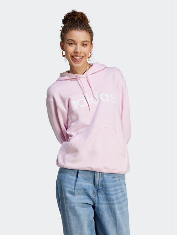 adidas Sportswear adidas Суитшърт Essentials Linear Hoodie IL3343 Розов Regular Fit