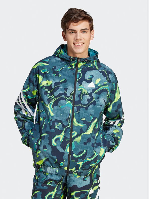 adidas Sportswear adidas Суитшърт Future Icons Allover Print IJ8844 Зелен Regular Fit