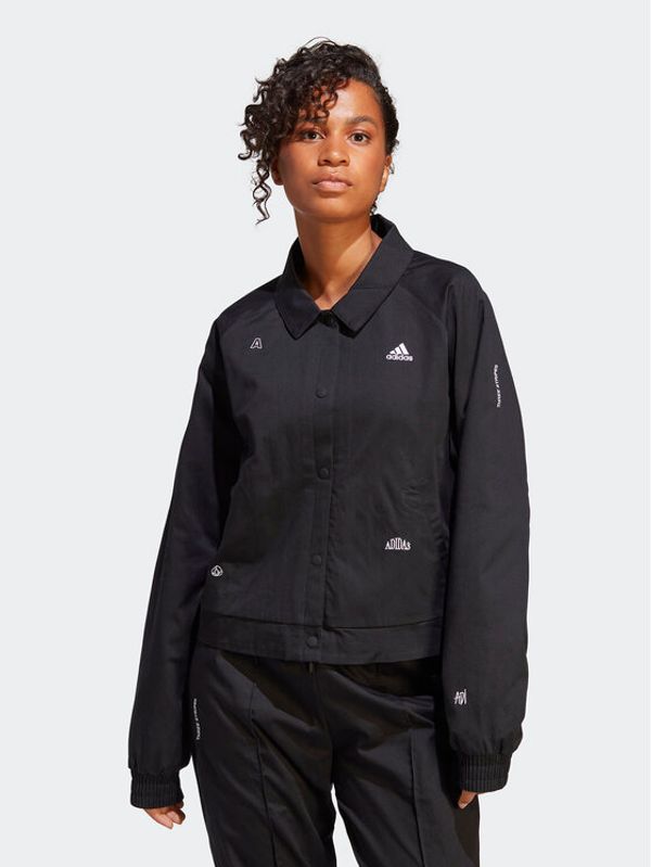 adidas Sportswear adidas Суитшърт Track Top with Healing Crystals Inspired Graphics IC0800 Черен Loose Fit